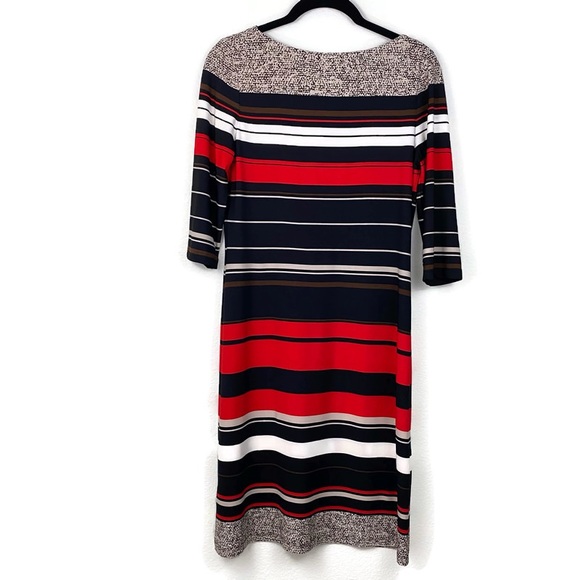 Calvin Klein Dresses & Skirts - Calvin Klein 3/4 Sleeve Red Stripe Shift Dress 2